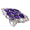 Image 3 : Natural Marquise Amethyst Rhodolite Garnet Ring