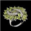 Image 3 : Natural  Marquise Peridot & Aquamarine Ring