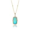 Image 1 : BARANOF JEWELERS: Natural Ethiopian Opal and Diamond Necklace Set in 14K Yellow Gold