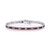 Image 1 : BARANOF JEWELERS: Natural Pigeon Blood Ruby and Diamond Bracelet Set in 14K White Gold