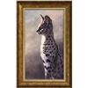 Image 1 : CALL OF AFRICA: (IN-ROOM ONLY BIDDING) "Serval Sentry" - Limited Edition Framed Giclee on Canvas