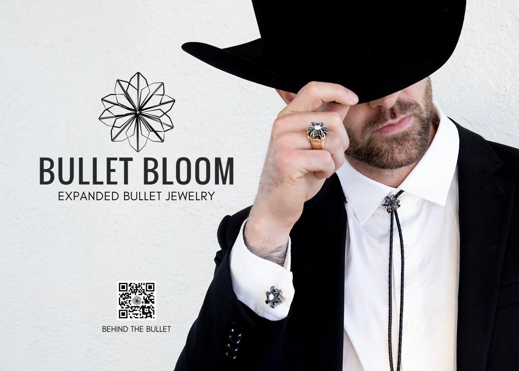 Bolo Bullets BULLET BLOOM: Men's .380 and .45 Caliber Expanded Bullet Cluster Bolo Tie