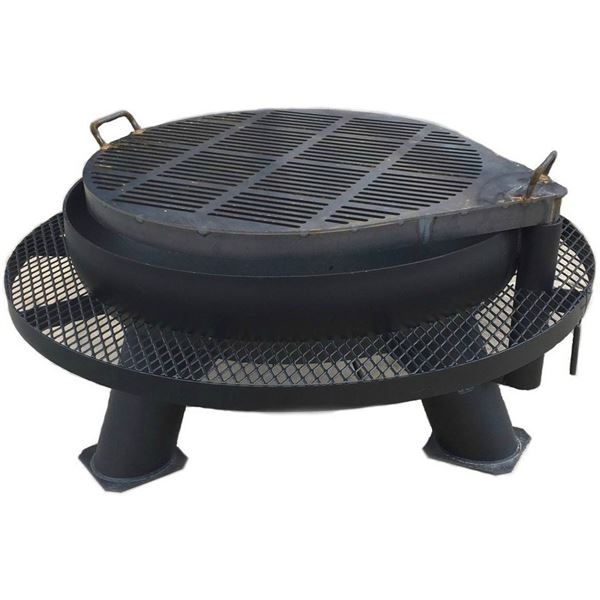 HB HUNTING PRODUCTS: 36  Steel Fire Pit with Grill and Shelf