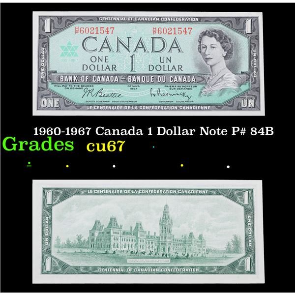 1960-1967 Canada 1 Dollar Note P# 84B Grades Gem++ CU