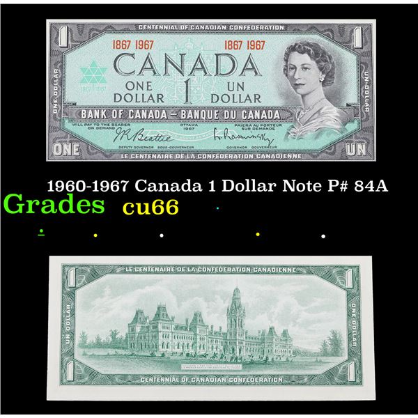 1960-1967 Canada 1 Dollar Note P# 84A Grades Gem+ CU
