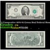 Image 1 : Set of 3 Consecutive 1976 $2 Green Seal Federal Reseve Note Grades CU
