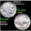 Image 1 : 1938-d Buffalo Nickel 5c Grades Choice Unc