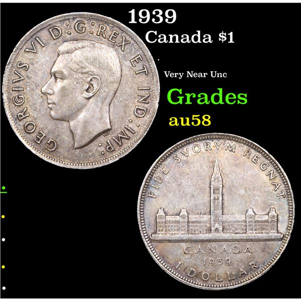 1939 Canada Dollar $1 Grades Choice AU/BU Slider