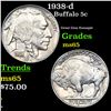 1938-d Buffalo Nickel 5c Grades GEM Unc
