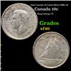 1945 Canada 10 Cents Silver KM# 34 Grades xf