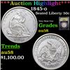 Image 1 : ***Auction Highlight*** 1845-o Seated Half Dollar 50c Graded Choice AU/BU Slider BY USCG (fc)