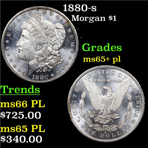 1880-s Morgan Dollar $1 Graded ms65+ pl By SEGS