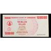 Image 2 : 2008 Zimbabwe 10 Million Dollar Note P# 55A Grades vf++