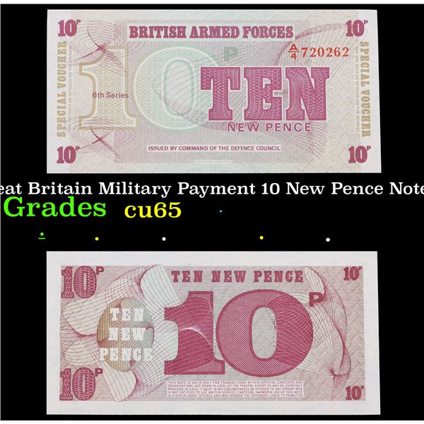 1972 Great Britain Military Payment 10 New Pence Note P# M45A Grades Gem CU