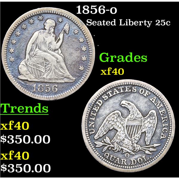 1856-o Seated Liberty Quarter 25c Grades xf