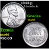 Image 1 : 1943-p Lincoln Cent 1c Grades GEM+ Unc