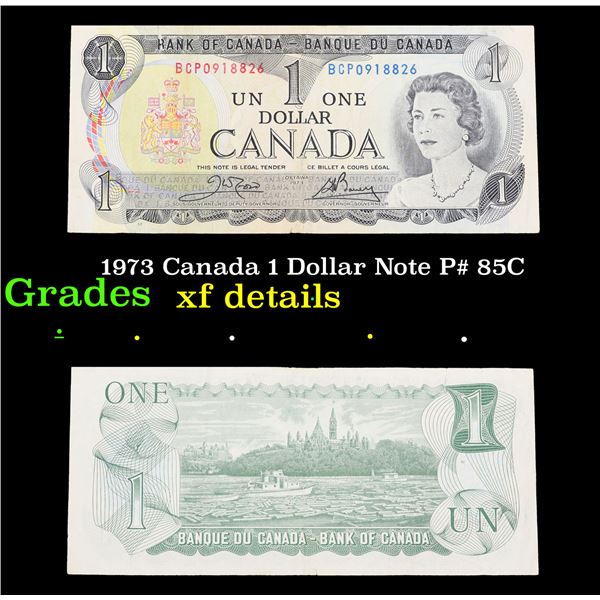 1973 Canada 1 Dollar Note P# 85C Grades xf details