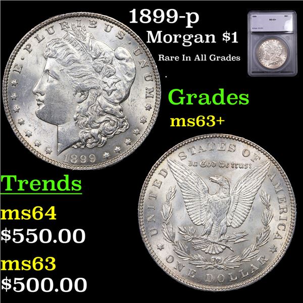 1899-p Morgan Dollar $1 Graded ms63+ By SEGS