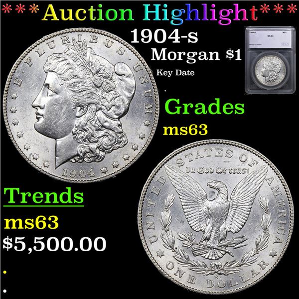 ***Auction Highlight*** 1904-s Morgan Dollar $1 Graded ms63 BY SEGS (fc)