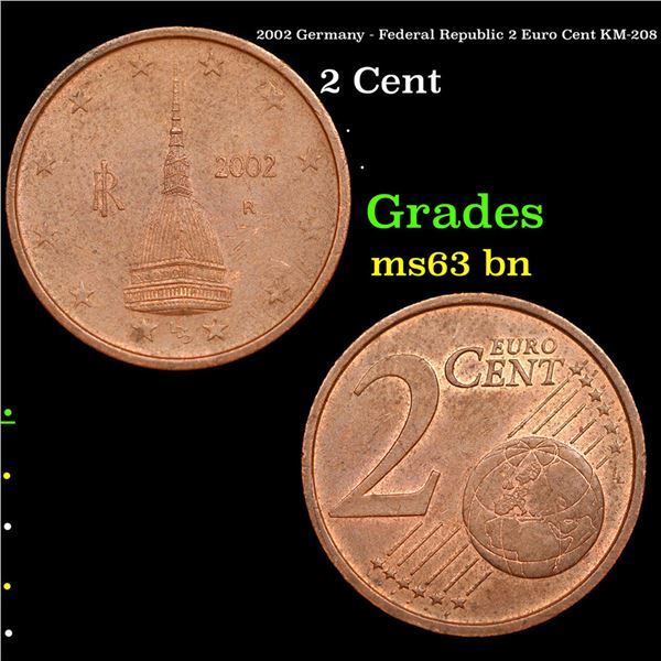 2002 Germany - Federal Republic 2 Euro Cent KM-208 Grades Select Unc BN
