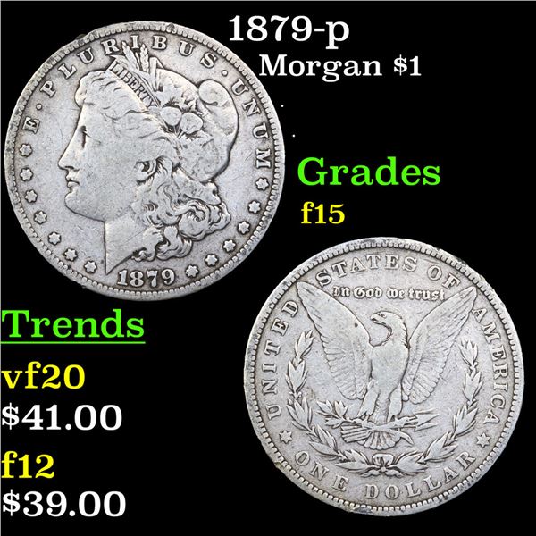 1879-p Morgan Dollar $1 Grades f+