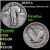 Image 1 : 1929-s Standing Liberty Quarter 25c Grades f+