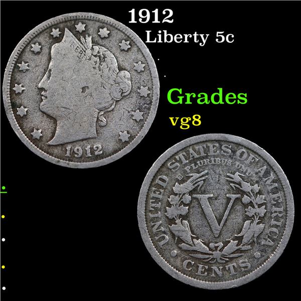 1912 Liberty Nickel 5c Grades vg, very good