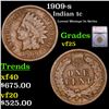 Image 1 : 1909-s Indian Cent 1c Graded vf25 By SEGS