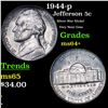 Image 1 : 1944-p Jefferson Nickel 5c Grades Choice+ Unc