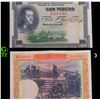 Image 1 : 1925 Spain 100 Pesetas Note P# 69C Grades AU, Almost Unc