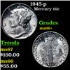Image 1 : 1945-p Mercury Dime 10c Grades GEM++ Unc
