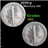 Image 1 : 1929-p Mercury Dime 10c Grades vf+