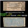 Image 1 : 1864 $10 Confederate Note, T68 Grades xf+