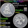 Image 1 : ***Auction Highlight*** 1870-p Seated Liberty Quarter 25c Graded Select Unc BY USCG (fc)