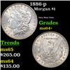 Image 1 : 1886-p Morgan Dollar $1 Grades Choice+ Unc