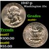 Image 1 : 1947-p Washington Quarter 25c Grades GEM++ Unc
