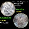 Image 1 : 1886-p Morgan Dollar Colorfully Toned $1 Grades Select+ Unc