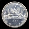 Image 3 : 1965 Small Beads, Pointed 5 Canada Dollar $1 Grades GEM Unc PL