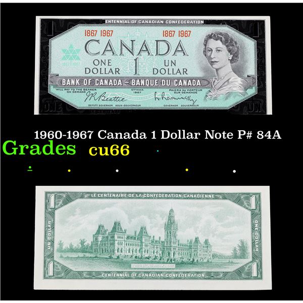 1960-1967 Canada 1 Dollar Note P# 84A Grades Gem+ CU