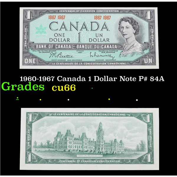 1960-1967 Canada 1 Dollar Note P# 84A Grades Gem+ CU