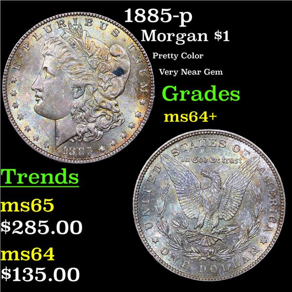 1885-p Morgan Dollar $1 Grades Choice+ Unc