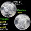 Image 1 : 1922-p Peace Dollar $1 Grades Choice Unc