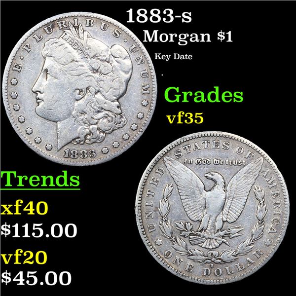 1883-s Morgan Dollar $1 Grades vf++