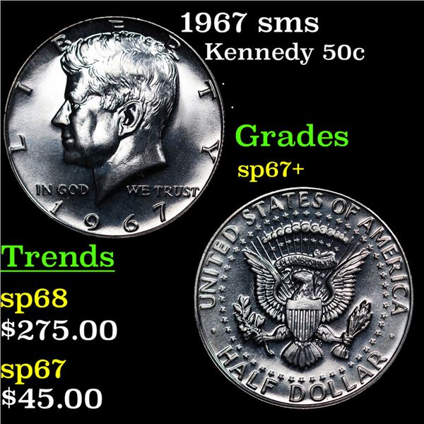 1967 sms Kennedy Half Dollar 50c Grades sp67+