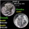 Image 1 : 1945-p Mercury Dime 10c Grades GEM+ Unc