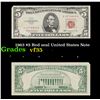 Image 1 : 1963 $5 Red seal United States Note Grades vf++