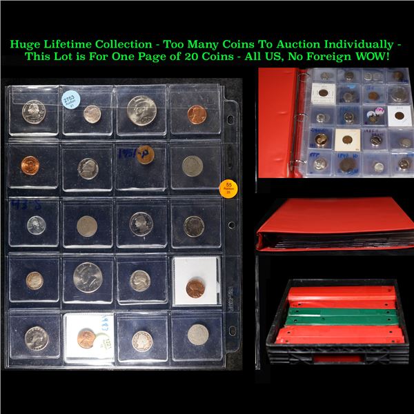 Huge Liifetime Collection - Too Many Coins To Auction Individually - This Lot is For One Page of 20 