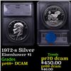 Image 1 : Proof 1972-s Silver Eisenhower Dollar $1 Graded ms69+ dmpl By SEGS