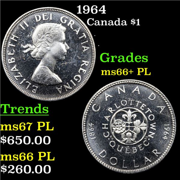 1964 Canada Dollar $1 Grades GEM++ PL