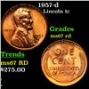 Image 1 : 1957-d Lincoln Cent 1c Grades GEM++ Unc RD